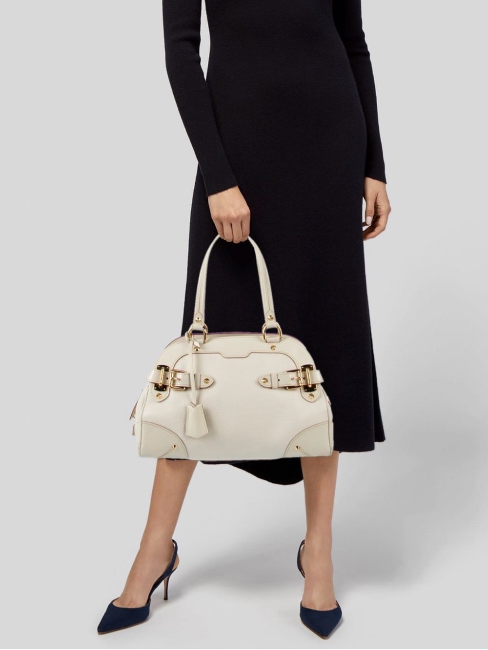 Louis Vuitton White Suhali Leather Le Radieux Bag